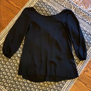 Black Bow-Back Blouse